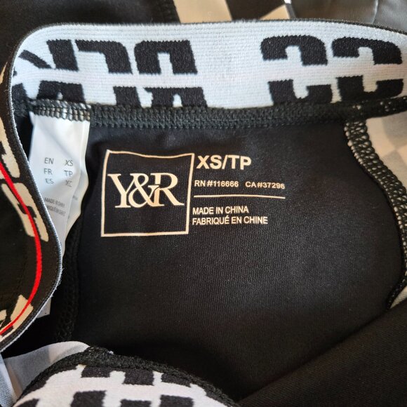 NWOT YOUNG & RECKLESS Black & White Checkered Legging XS - Picture 3 of 4